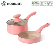 ecowin Granite Non Stick 16cm Frying Pan + 16cm Milk Pot Stir-fry Saucepan for Induction Cooker (NO 