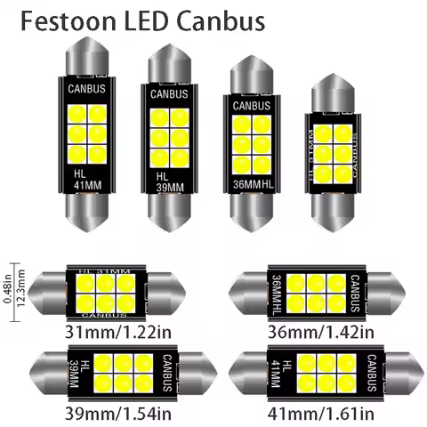 1pcs 3030 Festoon 31mm 36mm 39mm 41/42mm C5W Led Bulb CANBUS C10W Dome Reading Lamp Car Beleuchtung 