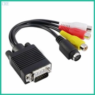 CRE Multi Device Compatible VGA To AV Cable For Home Theater Setups 15CM 5 9in