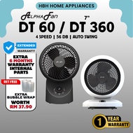 【BEST SELLER🔥】ALPHA Motto DT60 Motto DT360 G2 Desk Fan with 3 Blades 3 Speed Setting (7")