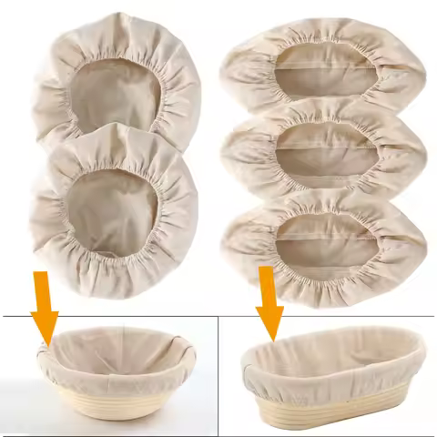 3/6Pcs Bread Basket Liner Cloth Set 10Inch Round Dough Fermentation Cloth Liner Baking Dough Basket 