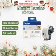DK-11201 die-cut printed label with black text on white background - Genuine product