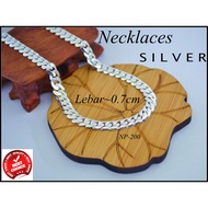 Bangle Necklace Silver For Men 925s (Rantai Leher Perak)