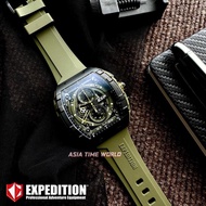 [Original] Expedition E6782 MCRIPGN Tonneau Chronograph Men's Watch Green FKM Rubber Strap