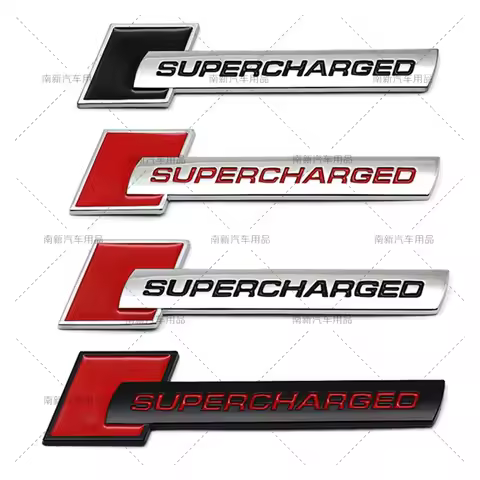 3d Metal Supercharged Emblem Badge Decal Car Sticker for Q7 S Line A6 C6 A8 D4 S4 B8 S6 C5 V6 Superc