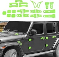 CheroCar 41PCS Full Set Exterior Trim Kit Fit for 2018-2026 Jeep Wrangler JL 4Door Light Green Door 