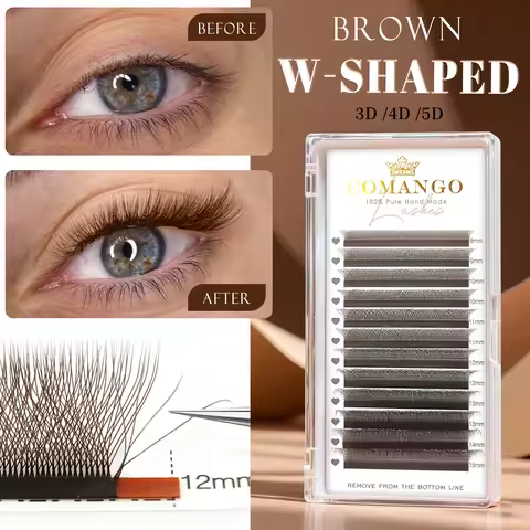 Brown 3DW 4DW 5DW Lashes W Eyelash Extensions Faux Mink C/D/LU(M) Curl Natural Soft Eyelash Premade 