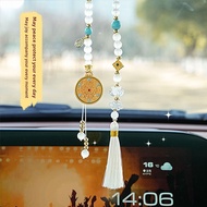Antique Car Pendant Exquisite Hollow Disc Car Rearview Mirror Pendant Ancient Rhyme Delicate Tassel 