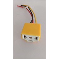 Ceramic Socket H4 Female Terminal Wire Headlight Light Bulb (H4 Yellow) Car Headlights Motorcycle