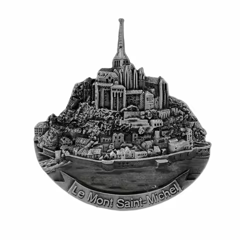 France Le Mont-St-Michel Fridge Magnets Alloy Travel Memorial Magnetic Refrigerator Stickers Gift Ro