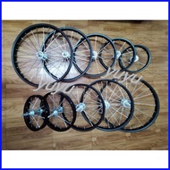 ▥ ๑ Size 12,14,16,18,20  rim set for BMX KIDS FOLDING bike  double thread rear hub steel rim set
