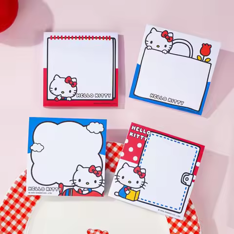 Genuine Sanria Anime Hello Kitty Cartoon Sticky Note KT Cat Memo Pad Handbook Notepad Sticky Girl Gi