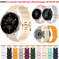 20mm Silicone Watch Strap For Garmin Venu 2 Plus SQ 2 Forerunner 245 645 55 158 Smart Watch Band Replacement Vivoactive 3 Correa