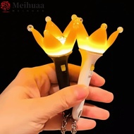 MEIHUAA Kpop Lightstick, Black White Crown Shape Bigbang Lightstick, Fashion Mini Portable Keychain 