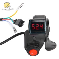 LONNGUVO Scooter Thumb Throttle, 12V-99V Black Electric Bike Thumb Throttle, Durable LED Easy Instal