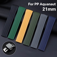 Curved End Watch Strap for PATEK PHILIPPE 5164A 5167A 5168A Rubber Watch Band 21mm Aquanaut Butterfl