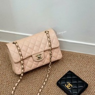 S5285-CHANEL 奶茶色荔枝皮金釦COCO23A01113