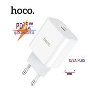 Củ sạc nhanh Hoco C76 Plus/C76A Plus 1 cổng ra Type-C hỗ trợ sạc nhanh 3A PD 20W tương thích với nhi