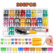 306pcs Fius Kereta Car Fuse Motorcycle Fuse Mini Fuse Standard Fuse Low Profile Fuse Puller Circuit 