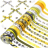 Jutom 15 Gulung 60 Yard Reben Spring Bee Bunga Lebah Madu Kuning Gnome Jalur Grosgrain Titik Hiasan 