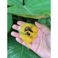 Set Of 5 Calligraphy Bodhi Leaves - Binh An Letter (Luck And Peace) Meaningful Gifts For Friends And