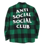 Anti Social Social Social Club ลายสก็อต Tie-dye เสื้อแจ็คเก็ต เสื้อเชิ้ตผ้าสักหลาดผิดกฎหมายแขนยาวเสื