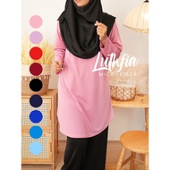 [XS - 7XL] TUDIAA LUTHFIA Tshirt Muslimah Jersey Microfiber Plain Solid Color (Plus Size Tshirt)