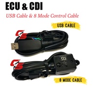 KOZI MOTOR ECU CDI USB CABLE &amp; 8 MODE CONTROL CABLE UNIVERSAL Y15ZR Y16ZR RS150 EX5 LC135 VF3I