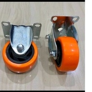 Orange pu wheel 4 dead 4 inch trolley wheel fixed trolley p.u