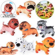 Dog Animals Dalmatian Dachshund Bulldog Model Action Figure Puppy Figurines Head Can Rotate Cute Dec