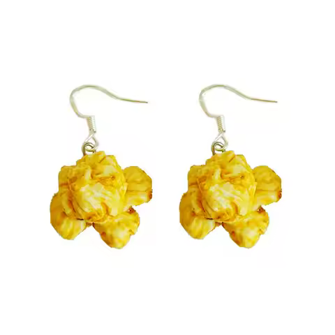 New Arrival Popcorn Fried Chicken Food Acrylic Drop Earrings For Women Handmade Creative Funny Dangl