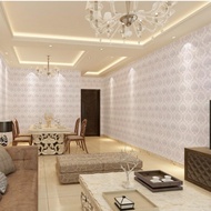 giấy dán tường 10m giá rẻ 10m x 0.45m Decal giấy dán tường (Châu âu Bạc)