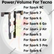 New For Tecno Spark 7 6 5 4 3 Go Air Pro Lite Power On Off Switch Button Volume Key Button For Spark