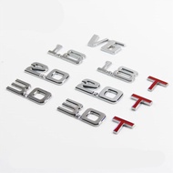 Hot-Selling New Products Car 3d Metal Bumper Stickers 1.8T Tsi Displacement Stickers 2.0T Modified Labeling V6 Letter Sticker 4wd Displacement Logo Car Universal Bumper Stickers