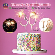 Fireworks Sparkling Candle Number Sparkler Gold Cake Topper Party Decoration Lilin Kek Hari Jadi bun