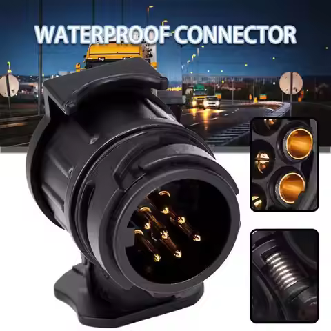 13 To 7 Pin Plug Adapter Trailer Connector 12V Towbar Towing Waterproof Plugs Socket Adapter Protect