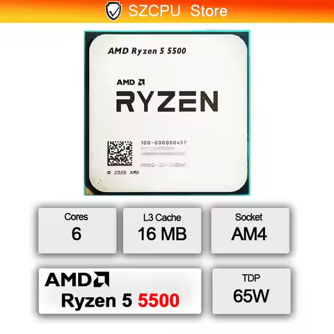 New AMD Ryzen 5 5500 R5 5500 CPU Socket AM4