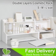 Double Layers Cosmetic Make Up Book Organizer Table Top Storage Desktop Rack Hostel Space Saver Doub
