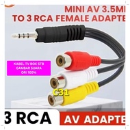 C31 KABEL 3 RCA RGB VIDEO LED TV BOX STB FEMALE CEWE AUX COWO 3 GARIS GAMBAR AUDIO KONEKTOR 35 3.5 m