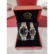 PROKING Couple Watch Quartz Analog Silver Stainless Steel With Date Jam Tangan Couple
