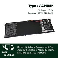 (ส่งฟรี ประกัน 1 ปี) แบตเตอรี่ โน๊ตบุ๊ค Compatible with Acer AC14B8K AC14B7K AC14B3K Nitro 5 AN515-5