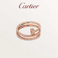 fashion [สต๊อกพร้อม] Cartier Cartier Juste un Clou Series Rose Gold Gold White Gold Diamond Ring P0V