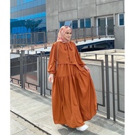 dress bahan crinkle premium gamis wanita terbaru 2022 baju muslim kekinian viral dresmaxu muslim mur