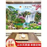 3d Three-Dimensional Living Room Flowing Water Brings Wealth8d5d Chinese Style TV Landscape Film and