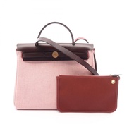 【二手】愛馬仕 (Hermes) Herbag Zip PM 2WAY 手提包 Rouge Sellier 帆布皮革 Herbag Zip PM Letourne Rouge Sellier 女士