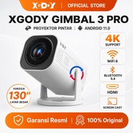 XGODY Gimbal 3PRO 4K Full HD 1080P 10000 Lumens Android 11 Mini Projecter WiFi6 Bluetooth 5.4 LCD