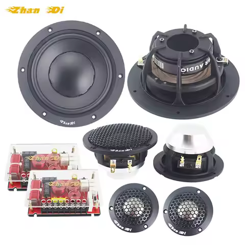 The Spot Factory 3-way Speakers with Tweeter 6.5" Car Audio 4 OHM Speaker 6.5 Inch Component Speaker