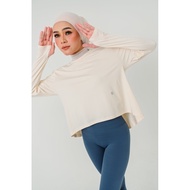 Bianca Relaxed-Fit Long-Sleeve Top Thumbholes Yoga Sports Exercise Jogging Hiking Women Baju Sukan P