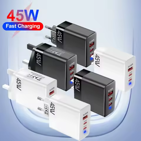 45W 3 Ports USB PD Charger Quick Charge QC3.0 EU/US/UK Plug Wall Charger Adapter For iPhone Xiaomi S