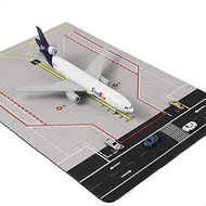 1/300 Compatible with FedEx MD-11 Aircraft Model with Rubber Airport Mat and 5 Cars for Metal Die Ca
